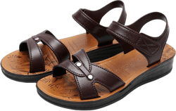 VOODUE Summer Soft Bottom Sandals Women Retro Solid Color Non-slip Shoes Round Head Casual Comfortable Slippers Chaussure Femmes 38 EU Brown