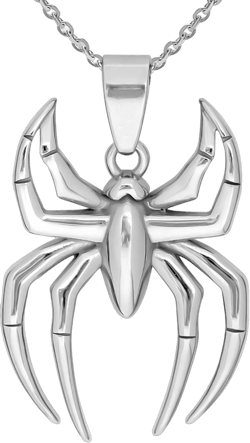 Spiderman Pendant Necklace,Spider Jewelry for Men and Women,Casual and Cosplay Accessory,Fans' Favorite Spider Man Chain,Great for Halloween Silver