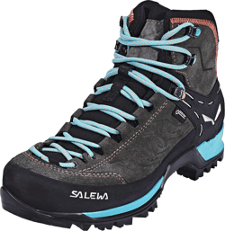 Salewa Women's Mountain Trainer Mid GTX Alpine Trekking Boot | Hiking, Alpine Climbing, Technical Approach | Gore-Tex Breathable Waterproof Protection, Vibram Sole, Durable Leather and Fabric Upper 5 Magnet Viridian Green