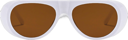 mincl 2024 Fashion Large Frame Retro Sunglasses Male UV Resistant Oval Female Minimalist Style Pilot Sun Glasses N45 White