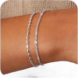 Bracelets for Women, Dainty Bracelets for Women Layered Adjustable Chain Length Jewelry Bracelets for Women (Gold/Silver)