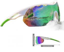 ROCKNIGHT Surfing Sunglasses Sports Sunglasses for Women Polarized UV Protection Fashion Mirrored Green Sunglasses White Frame
