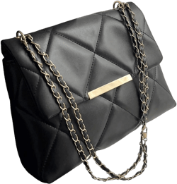 Floerns Women's Quilted Tote Bag Square Bag Leather Clutch Purse Flap Shoulder Bag One Size Black
