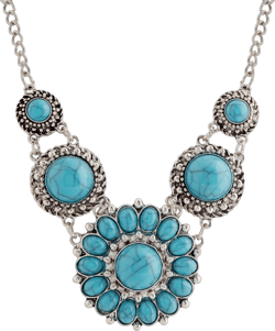 MINACHI Bohemian Retro Sunflower Created Turquoise Necklace Choker, Ethnic Chunky Style, Gift Jewelry for Women