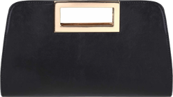 VASCHY Clutch Purse for Women,Fashion Vegan Leather Cut-Out Handle Evening Handbag Crossbody Shoulder Bag for Wedding,Party Black