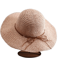 Macgin Women Floppy Sun Hat Summer Wide Brim Beach Cap Packable Cotton Straw Hat for Travel