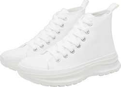 yageyan Womens High Top Sneakers Womens Platform Shoes Canvas Shoes for Womens Tennis Shoes Classic Casual Comfortable 5.5 White