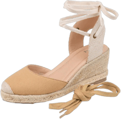 Journee Womens Monte Tru Comfort Foam Wedge Heel Espadrille Sandals 8.5 Wide Tan