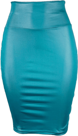 Wear to Work Pencil Skirts for Women Elastic High Waist Faux Leather Pencil Skirt Lady's Half Body Midi Hip Skirt Large Blue