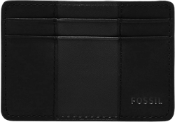 Fossil Men's Leather Slim Minimalist Card Case Front Pocket Wallet Everett Black One Size