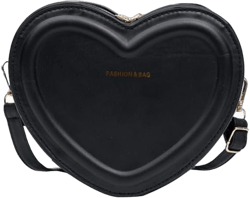 OCUH Evening Bag for Women Satchel Purse Shoulder Bag Crossbody Purse Heart Shape Fashion Handbag Black One Size