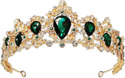 Queen Crown for Women - Baroque Wedding Tiaras and Crowns,Costume Tiara Princess Crown, Birthday Crown Headpieces Golden+green