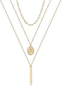 TINGN Gold Layered Initial Necklaces for Women 14K Gold Plated Paperclip Chain Necklace