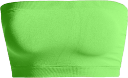 Women's Sexy Crop Top Sleeveless Stretchy Solid Casual Strapless Summer Tube Top One Size Plus Neon Green