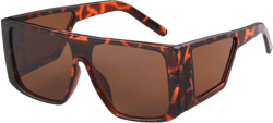 Shield Sunglasses Men Women Mirror Lens Oversized Sun Glasses C3 Tortoise Shell One Size