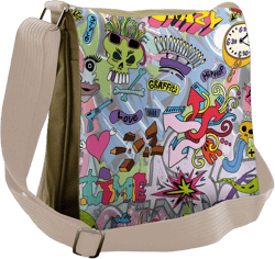 Ambesonne Art Messenger Bag, Hip-Hop Graffiti Love, Unisex Cross-body