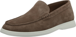 BOSS Men's Smooth Suede Sneaker Sole Loafers 11 Stone Beige