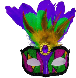 Mardi Gras Masks with Feathers,Carnival Masquerade Outfit for Women Sequin Costumes Cosplay Party Favors Face Mask Green Purple