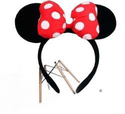 handkerchiefssale Minnie Mouse Headband for Women and Girls Ears Party Hairband DIY Hair Accessories Festival Disney-Classic Dot Bow Large Size Red