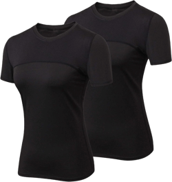 Women Workout Shirt Dry Fit Short Sleeve Sport Compression Tops Moisture Wicking Athletic T-Shirts Small Black+black