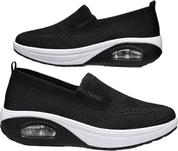 New Fashion Casual Square Dance Shake Shaking Sneaker, Comfortable Slip-On Lightweight Soft Fabric Thick Sole Cushion Anti-Slip Breathable Increased Height Plus Size Women Shoes