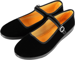 Women's Velvet Mary Jane Shoes Black Cottton Old Beijing Cloth Flats Yoga Exercise Dance Shoes 7