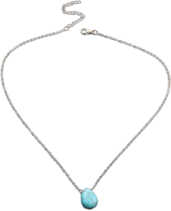 Bohemian Turquoise Choker Necklace Blue Turquoise Pendant Necklace Turquoise Bead Necklace Blue Natural Stone Necklace Chain Jewelry for Women and Girls