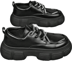 New Men's Soft PU Leather Platform Loafers Casual Oxfords Business Shoes Comfortable Thick Bottom Fashion Shoes