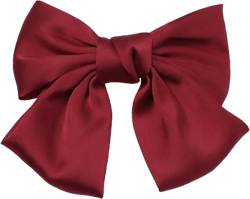 Large Soft Silky Chiffon Hair Bow Clips Big Bowknot Barrettes French Hair Bows for Women and Girls(Red)