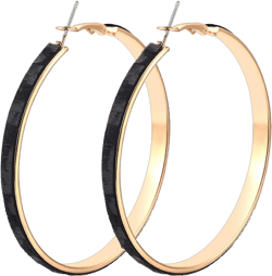 ZITULRY Leopard Print Hoop Earrings for Women Gold Tone Cheetah Print Jewelry