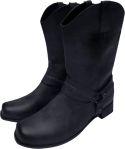 Tawop Black Boots For Women,Mens Leather Non-Slip Slip-On Round Toe Buckle Low-Heeled Shoes Boots Black Combat Boots Women Girls Boots