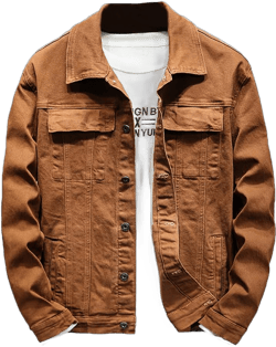 Rexcyril Men's Regular Fit Denim Jacket Casual Button Down Washed Long Sleeve Jean Trucker Jacket