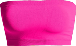 Women's Sexy Crop Top Sleeveless Stretchy Solid Casual Strapless Summer Tube Top One Size Plus Neon Pink