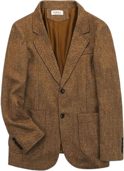Mens Fall Herringbone Tweed Suit Jacket Business Formal Brown Blazer Gray Jacket for Men Brown 5X-Large