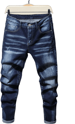 Manfinity Homme Men Cotton Ripped Moustache Effect Skinny Jeans