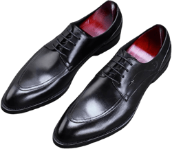 Men Oxford Shoes Lace Up Pointed Toe Block Heel Premium Genuine Leather Burgundy Black (11,Black)