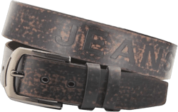 URAMAN Mens Casual belts for Jeans Western Cowboy Country Embossed Leather Belt Fashion Gradient Brown
