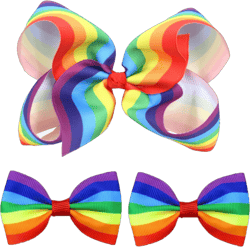 Rainbow Hair Bow Clips for Women Girls Gay Pride Day Rainbow Hair Accessories TSFJ52 (3pcs Set)