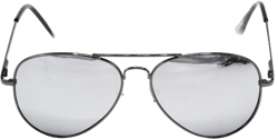 Goson Aviator Sunglasses for Men and Women, UV400 Protection, Retro Style, Great for Driving, Outdoor Activities .Silver Mirror Lens/Black Frame