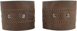 Bracelet Handmade from Full Grain Leather - Fashionable, Men’s Trendy Viking Wristband Cuff - Heavy Duty Hardware, Durable - 2 Pack, Bourbon Brown