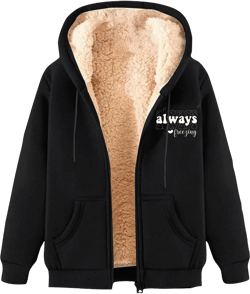 Unisex Always Freezing Fleece Jacket Fall Winter Full Zip Sherpa Coat with Hood Thermal Warm Outwear for Cold Weather Black 3X-Large