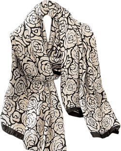 Fashion Scarves 100% Satin Silk Scarf Long Lightweight Sunscreen Shawls Wraps for Women Hair Scarves Flower Print