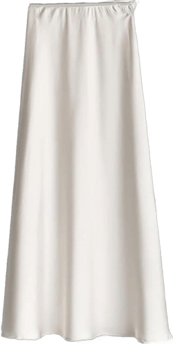 Women Draped Silky Satin Skirts Elegant Elastic High Waist A-Line Long Skirts Female Bodycon Bottoms X-Large Beige