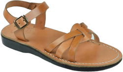 Miriam - Leather Slingback Buckle Sandal - Womens Sandals 6 Tan