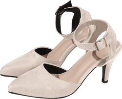 Xfvqtps Women High Heeled Shoes Pointy Toe Slender Heel PU Slingback Ankle Strap Sandals Summer New Large Size Good With Satin Shallow Mouth Back Trip Beige