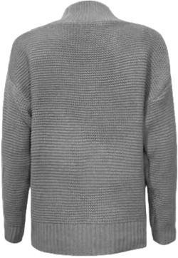 Women's Long Sleeve Turtleneck Cozy Knit Sweater Textured Drop Shoulder Basic Solid Loose Fit Pullover Jumper Tops Grey X-Large