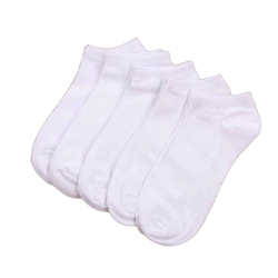 Aligament 5 Pairs Low Cut Ankle Socks for Men and Women Thin Athletic Running Sock Pack Socks, White