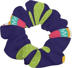Womens Girls Hair Scrunchies Cinco De Mayo Music Pattern for Festival Soft Elastic Hair Ties for Thick/Thin Hair, No Crease Phone Cord Hair Ties Hair Accessories One Size Fits All Pattern 142