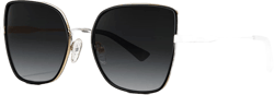 CARFIA Fashion Metal Sunglasses for Women Polarized UV Sun Protection Nickel-free Plating Frame CA5383 Black Frame Grey Gradient Lens