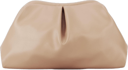 Emprier Soft Vegan Leather Clutch Purse for Women Dumpling Bag Pleated PU Evening Handbags for Wedding Party Apricot Beige